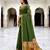 Sangam prints mehndi green cotton blend woven work traditional saree