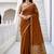 Sangam prints mustard brown cotton blend woven work traditional saree