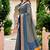 Sangam prints steel grey cotton blend woven work traditional saree