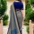 Sangam prints steel grey cotton blend woven work traditional saree