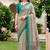 Sangam prints stone grey cotton blend woven work traditional saree