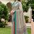 Sangam prints stone grey cotton blend woven work traditional saree