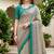 Sangam prints stone grey cotton blend woven work traditional saree