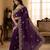 Purple Color embroidery And sequence work Satin Saree