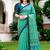 Sangam prints mint green cotton blend woven work traditional saree