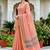 Sangam prints peach pink cotton blend woven work traditional saree