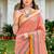 Sangam prints peach pink cotton blend woven work traditional saree