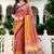 Sangam prints brick red mustard cotton blend woven work traditional saree