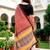 Sangam prints brick red mustard cotton blend woven work traditional saree