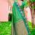 Sangam prints leaf green silk woven work traditional saree