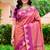 Sangam prints rose pink silk woven work traditional saree