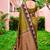 Sangam prints dark olive green silk woven work traditional saree