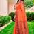 Sangam prints bright orange silk woven work traditional saree