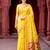 Sangam prints yellow cotton blend woven work traditional saree