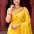 Sangam prints yellow cotton blend woven work traditional saree