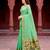 Sangam prints mint green cotton blend woven work traditional saree
