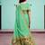 Sangam prints mint green cotton blend woven work traditional saree