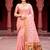 Sangam prints baby pink cotton blend woven work traditional saree