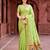 Sangam prints parrot green cotton blend woven work traditional saree