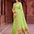 Sangam prints parrot green cotton blend woven work traditional saree