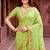 Sangam prints parrot green cotton blend woven work traditional saree