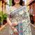 Sangam prints blue cotton blend woven work traditional saree