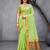 Sangam prints green cotton blend woven work traditional saree