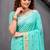 Sangam prints mint green cotton blend woven work traditional saree