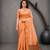 Sangam prints peach cotton blend woven work traditional saree