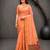 Sangam prints peach cotton blend woven work traditional saree