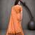 Sangam prints peach cotton blend woven work traditional saree