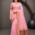Sangam prints pink cotton blend woven work traditional saree