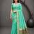 Sangam prints aqua mint green cotton blend woven work traditional saree
