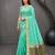 Sangam prints aqua mint green cotton blend woven work traditional saree