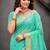 Sangam prints aqua mint green cotton blend woven work traditional saree