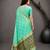 Sangam prints aqua mint green cotton blend woven work traditional saree
