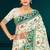 Sangam prints dark green cotton blend woven work traditional saree