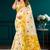 Sangam prints yellow cotton blend woven work traditional saree
