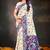 Sangam prints violet cotton blend woven work traditional saree