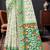 Sangam prints dark green cotton blend woven work traditional saree