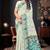 Sangam prints mint green cotton blend woven work traditional saree