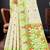 Sangam prints parrot green cotton blend woven work traditional saree