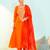 Women's Beautiful Embroidery Work Viscose Silk Fabric Flared Anarkali Pant and Dupatta Set