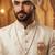 Single-line dulha mala with gold plated brooch
