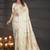 Cream Satin Silk Saree with Zari & Multicolor Thread Woven Traditional Motifs and Rich Border
