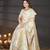 Cream Satin Silk Saree with Zari & Multicolor Thread Woven Traditional Motifs and Rich Border