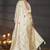 Cream Satin Silk Saree with Zari & Multicolor Thread Woven Traditional Motifs and Rich Border