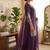 Wine roman silk embroidered straight kurta with palazzo & dupatta