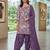 Purple printed cotton blend stitched geometric print salwar kurta dupatta for women