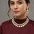 Gold-plated kundan choker necklace set with earrings for women